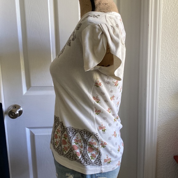 Vintage Anthropologie | Ric Rac Floral Tee | Small - Picture 3 of 7